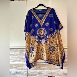 Studio E Y Blue and Gold Kaftan